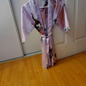 Short Lavender Kimono Robe for Kids